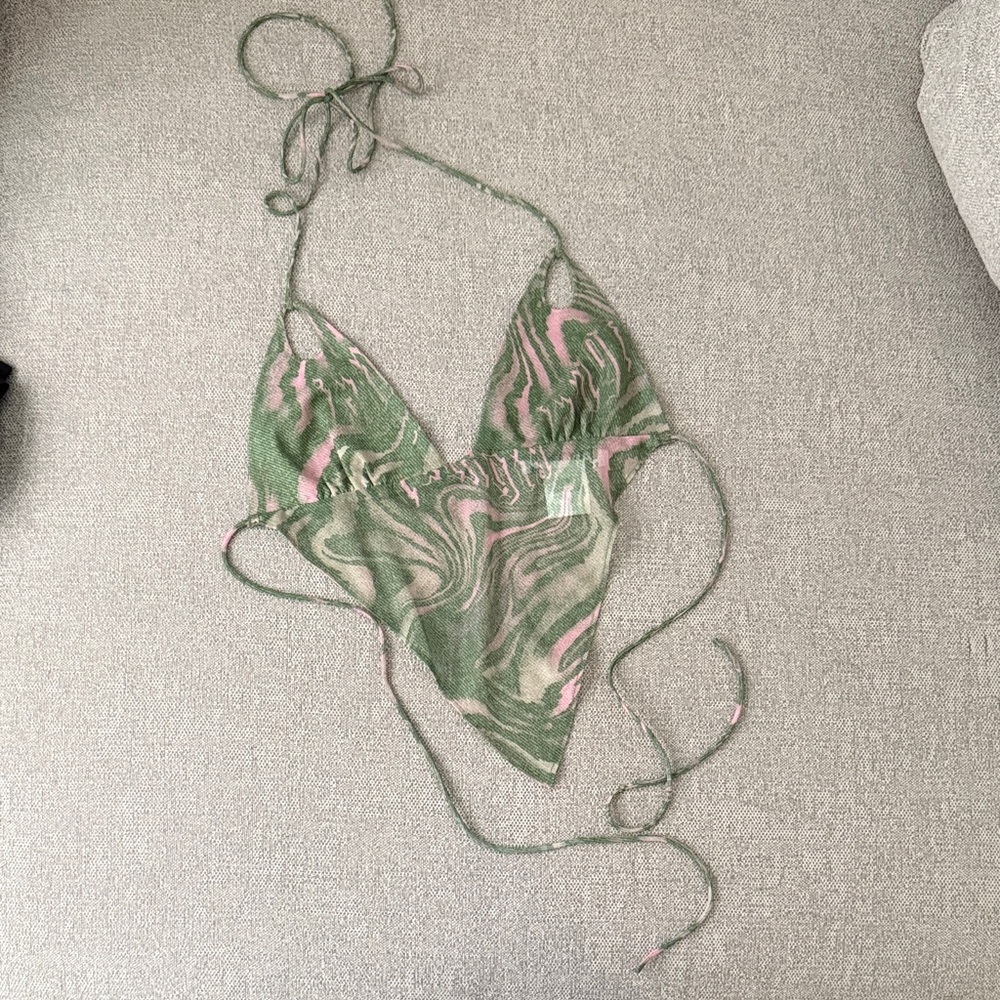 I.AM.GIA Halter Top 💚 🩷 nwot - Picture 2 of 3